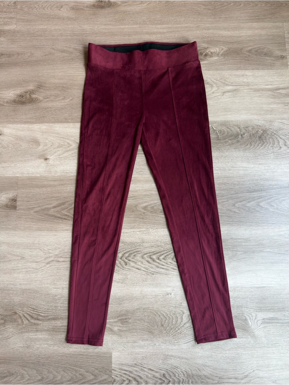 Seven7 Burgundy Faux Suede Pull On Leggings Pants Size M